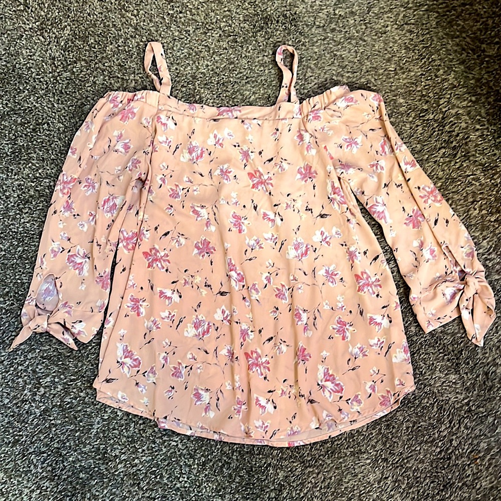 Floral, off-shoulder blouse